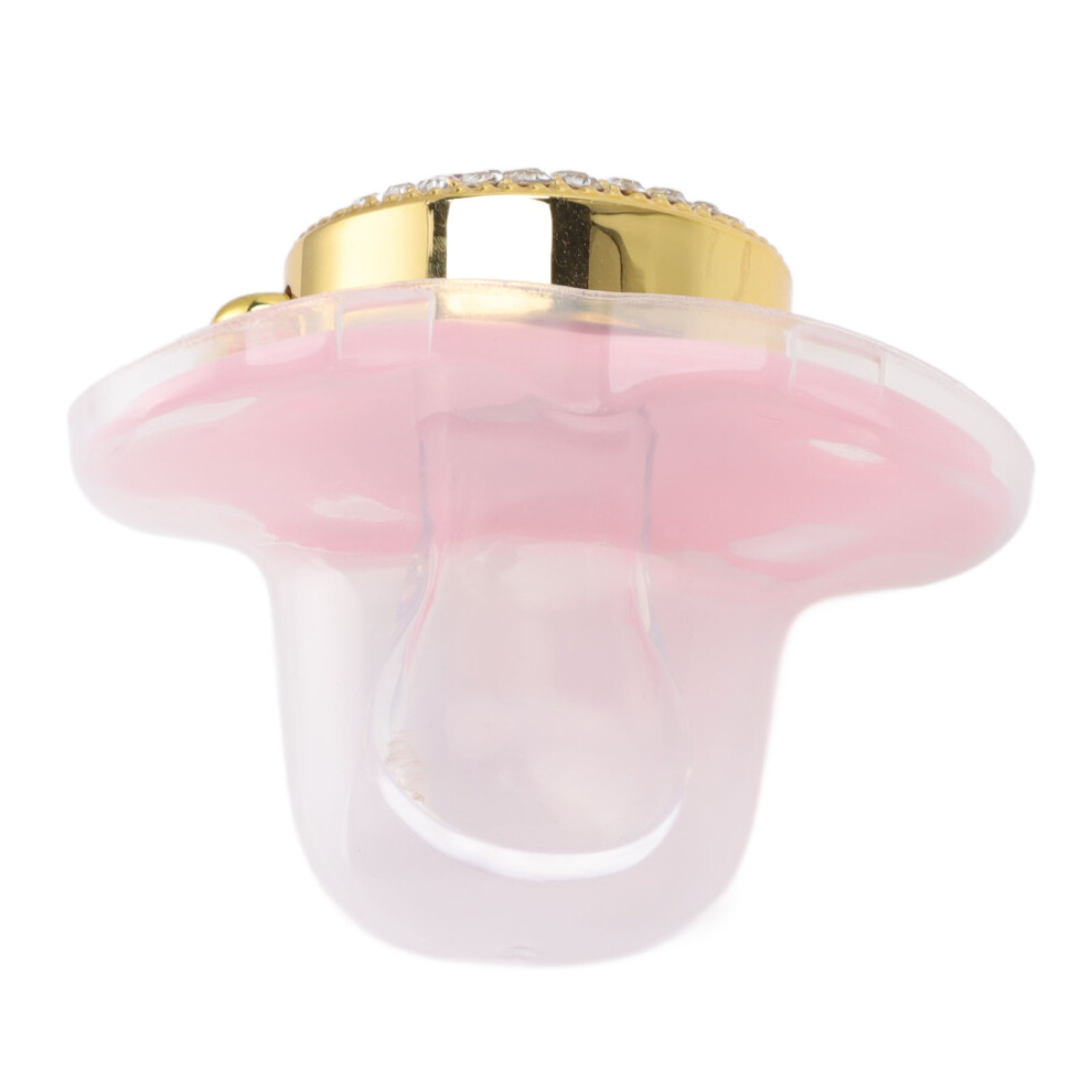 Baby Pacifier Heart Shape Shinning Rhinestones Infant Dummy Soother Soft Baby Soother Nipple Light/Pink