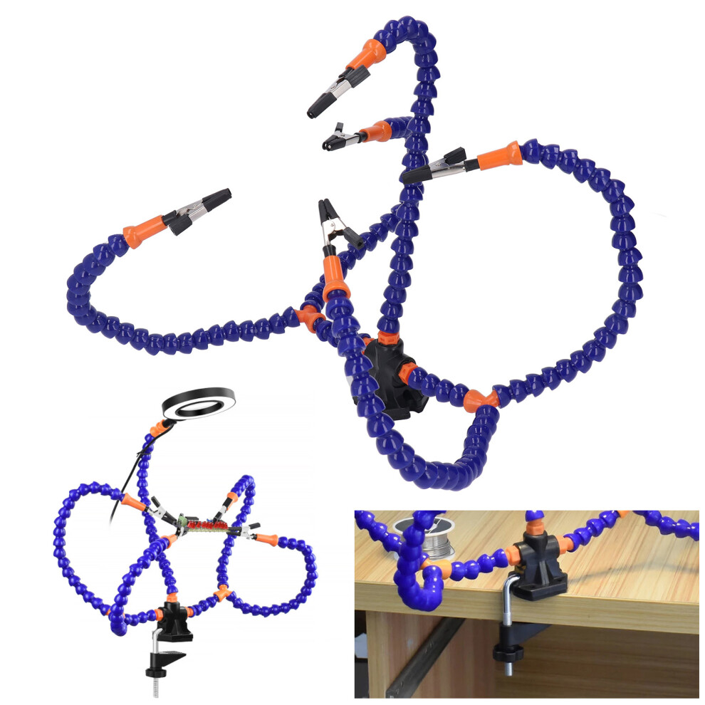 Soldering Helping Hands Station Pcb Flexible Third Hand Arms Tool For Crafts Workshop 5 Claws Blue 3621321257774