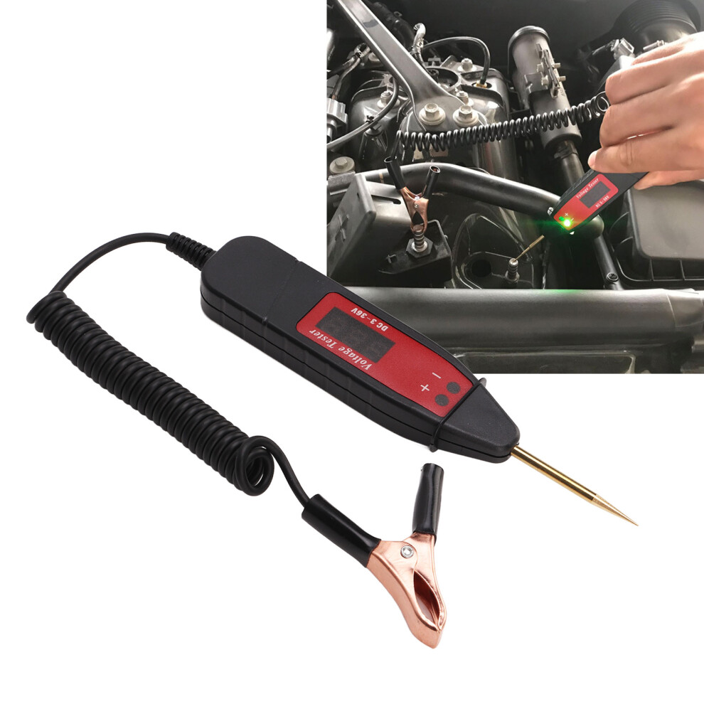 Car Electric Circuit Tester Pen Lcd Digital Display Voltage Probe Detector Dc3â36V For Vehicle Maintenance 8101321260639