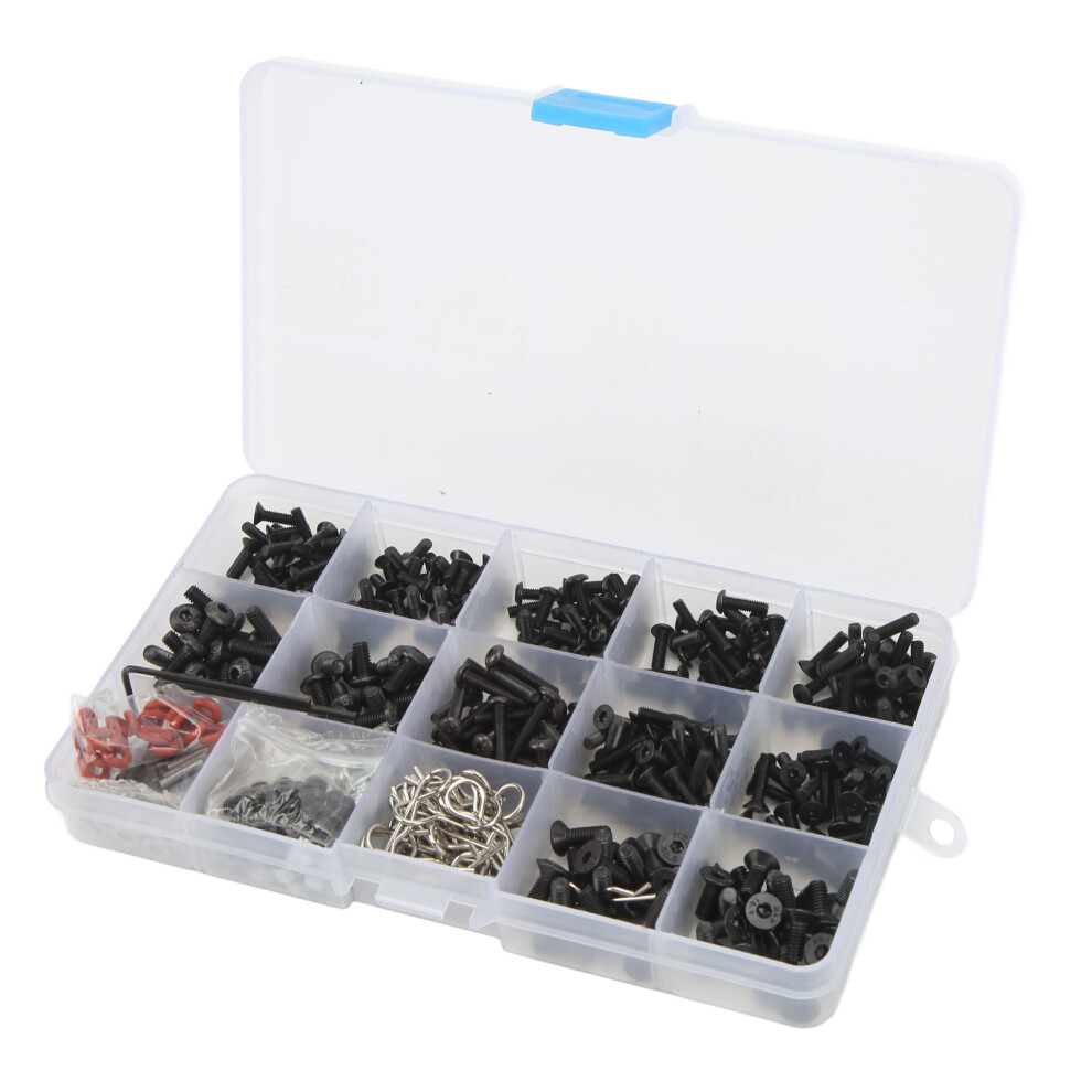 522Pcs RC Screw Kit Multiple Sizes High Hardness Clear Thread Screws Assortment Set with Storage Box for 1/8 1/10 RC Car-image-OPC-PHVMFM6-NEW