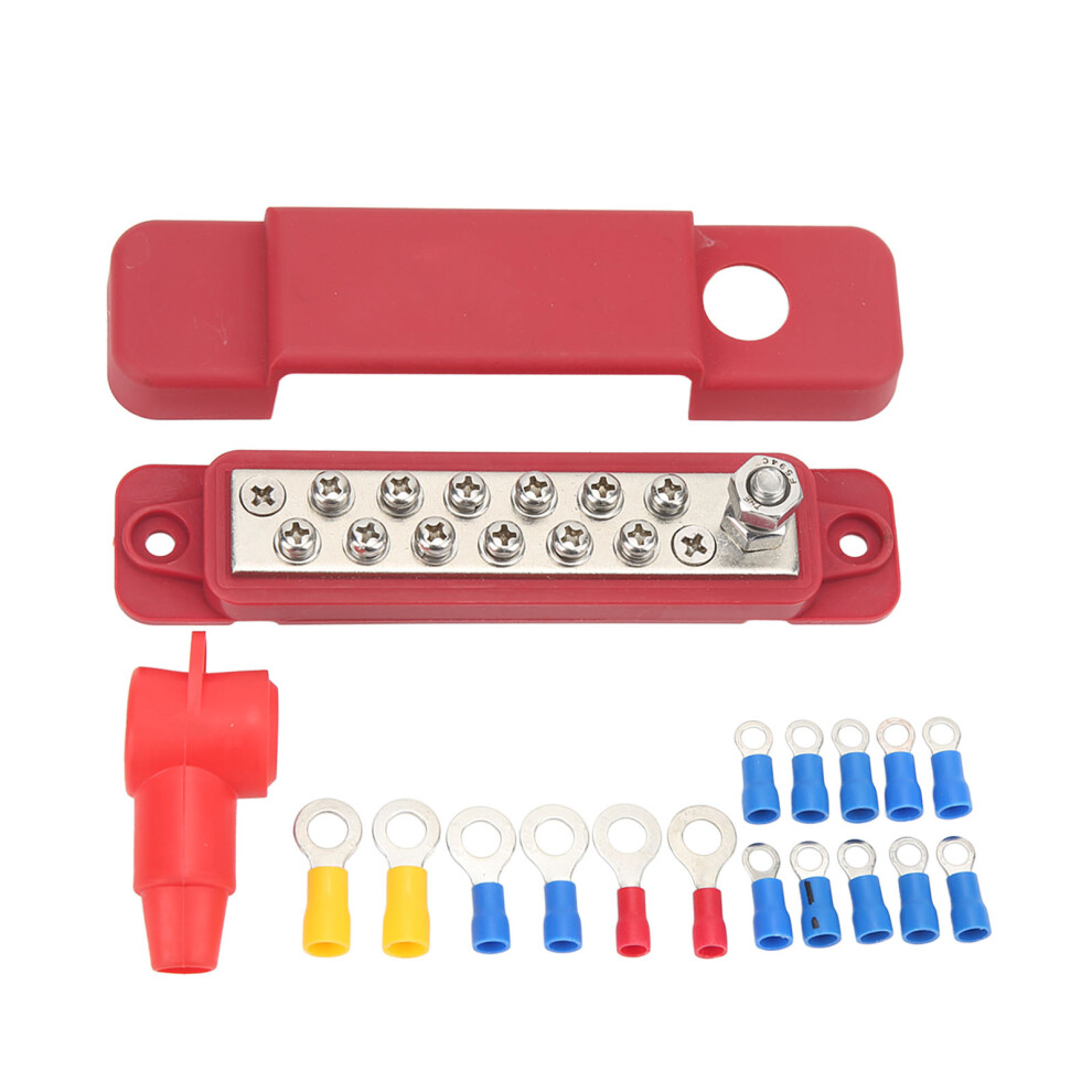 12 Terminal Distribution Block 180A Marine Supply Busbar With 16 Ring Terminal For Cars Rvs Yachts Red 8781321261234