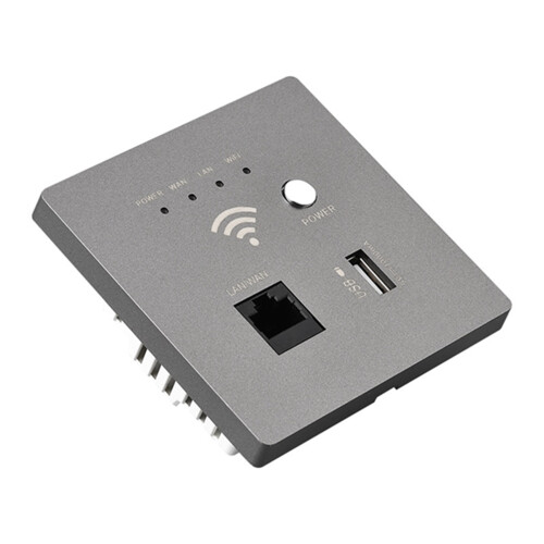 Wand-Wireless-WLAN-Router 300M AP mit USB-Ladestation, Grau 2