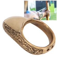Anillo de pulgar de latón para tiro con arco, protector de dedo de 22 mm