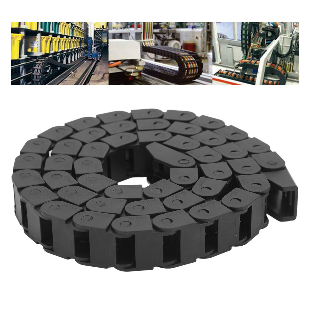 Black Nylon Cable Chain With End Connector Wire Carrier Drag Chain For Cnc Machine 1 Meter Long 8461321263604
