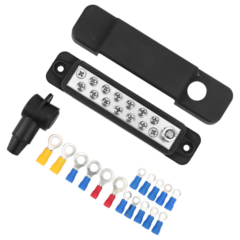 12 Terminal Distribution Block 180A Marine Supply Busbar With 16 Ring Terminal For Cars Rvs Yachts Black 5001321261243