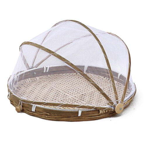 Cesta de malla de bambú, diámetro 30/35/40 cm, color mostrado 1