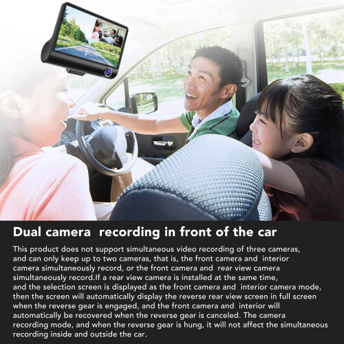 DVR para coche HDR con GPS, 3 lentes, 32G, 170 frontal 2