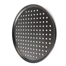 Bandeja perforada para pizza 28 cm 200 g plateada antiadherente
