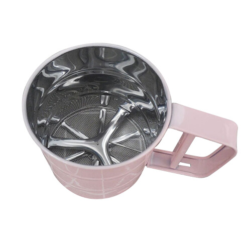 Mehlsieb rosa Edelstahl 150 g 5,3 oz 1
