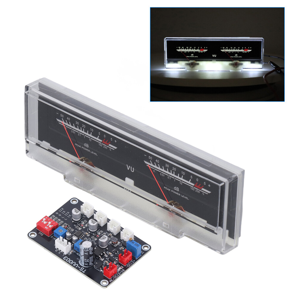 Vu Meter Easy Operation Durable Abs White Backlit High Accuracy Portable Vu Meter With Driver Board For Diy Home Car 4151321268122