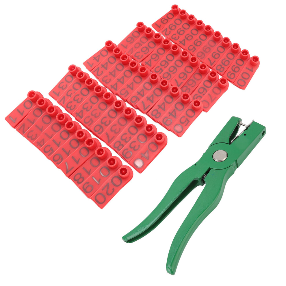 Ear Tag Plier Professional Animal Ear Tag Applicator With Ear Tags For Livestock Breeding 7891321269299