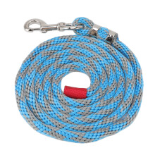 Nylon Horse Lead Rope Friction Free Tug Resistant Horse Rope with Thickened Large Hook for Horse Livestock Pet 11.5ft Blue Grey