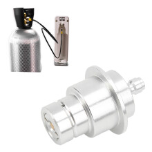 Adaptador de CO2 de aluminio 0.3in Desconexión rápida Conector para máquina de soda/cerveza Plateado