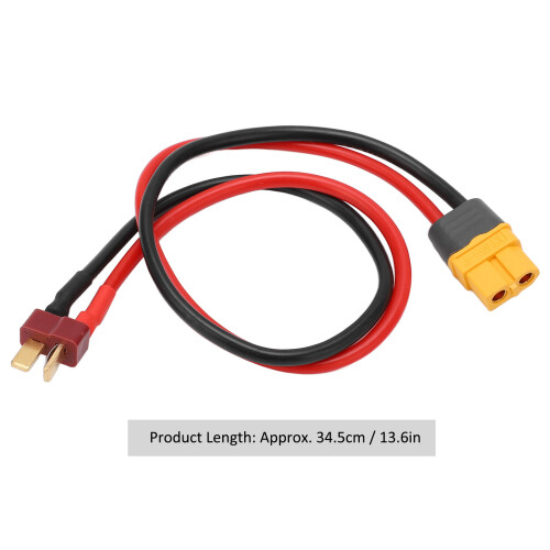 Cable RC de XT60 hembra a T Plug macho, 14AWG, 34.5cm 2
