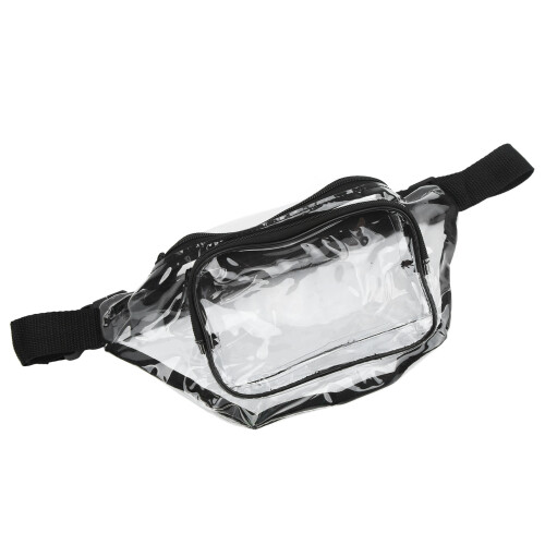 Riñonera transparente de PVC con cremallera negra 1