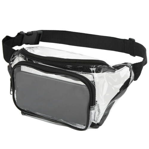 Riñonera transparente de PVC con cremallera negra 2