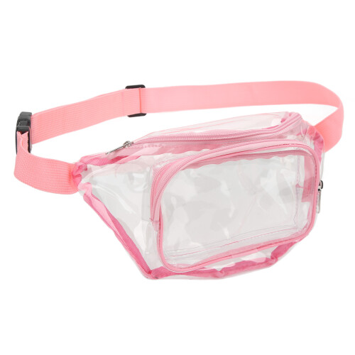 Riñonera de PVC transparente rosa - resistente al agua 1