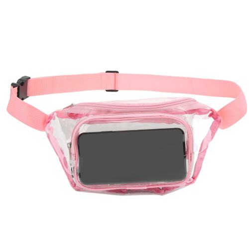 Riñonera de PVC transparente rosa - resistente al agua 2