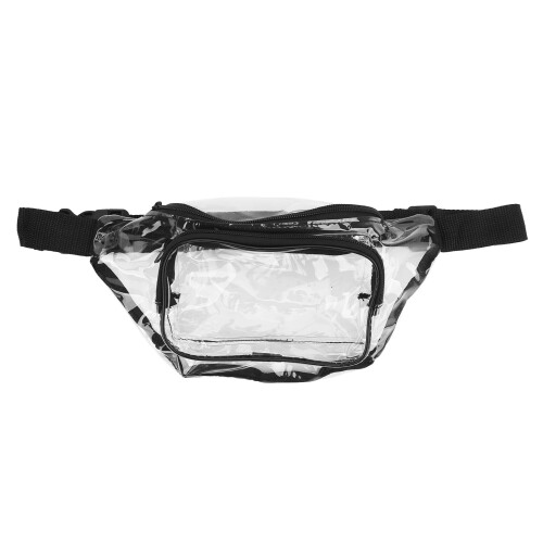 Riñonera transparente de PVC con cremallera negra