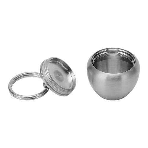 Apfelförmige silberne Pillendose, Mini tragbar 1