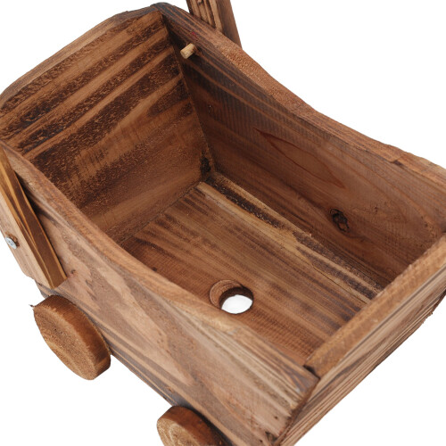 Zedernholz Blumentopf Holzkarre 23.5x16x16cm 2