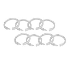 Aros para cortina de ducha, 24 piezas, ABS, transparentes, en forma de O, ganchos para barra de baño
