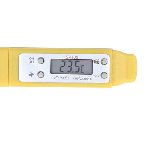 Stiftförmiger digitaler Thermometer 160 mAh gelbes Taschenformat 2
