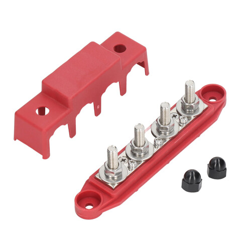 4-Post-Verteilerblock M8-Gewindestifte 250 A Rot 1