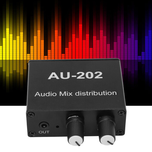 Audio-Mixer 2-in-2-out-Schaltbox, ABS/Al, DC5-19V