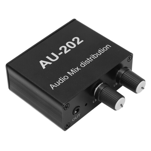 Audio-Mixer 2-in-2-out-Schaltbox, ABS/Al, DC5-19V 1
