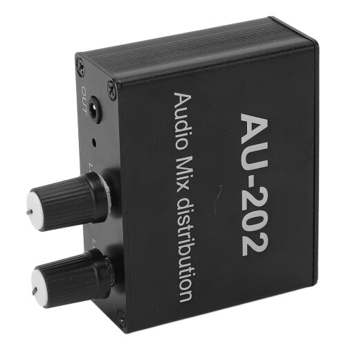Audio-Mixer 2-in-2-out-Schaltbox, ABS/Al, DC5-19V 2