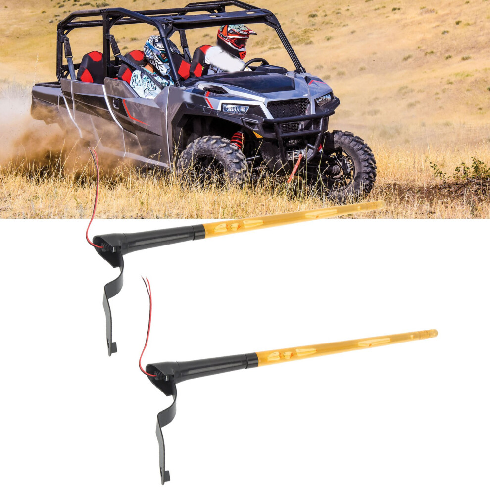 2 Pcs Whip Lights 340Mm Long Lighted Antenna Flagpole Lamp For Atv Utv Amber 9441321278005