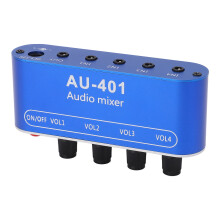 Mezclador de audio de 4 entradas y 1 salida, estéreo, DC5-12V