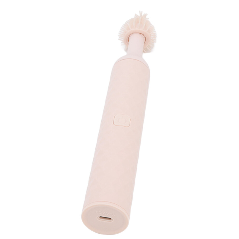 Electric Baby Silicone Nipple Bottle Brush Set Waterproof IP65 Ergonomic Silicone Baby Bottle Cleaning Brush Kit 3pcs Pink