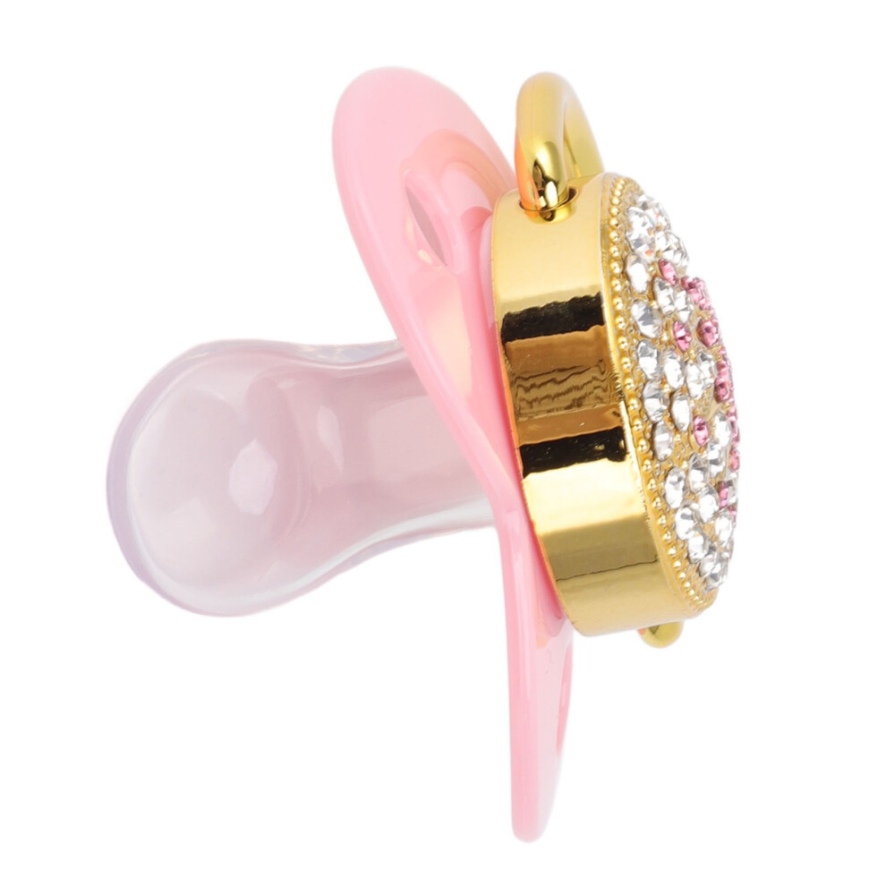 Baby Pacifier Ultra Soft Bling Silicone Newborn Pacifier For 6‑18 Months Infant Light/Pink