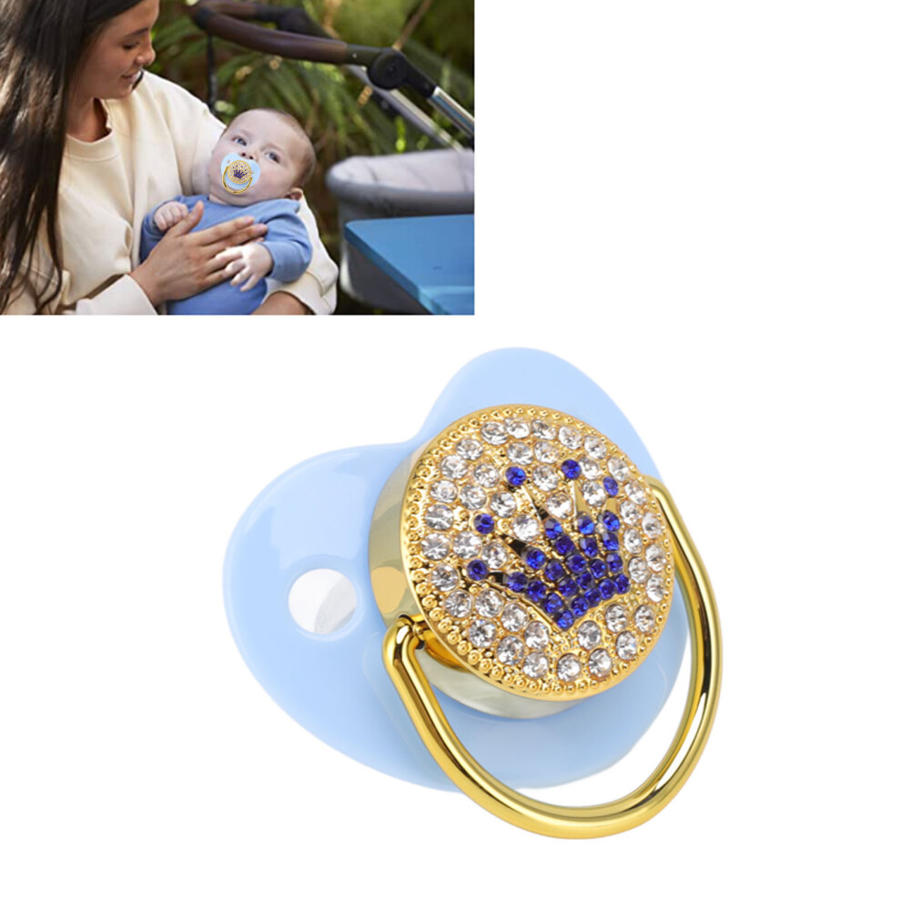 Baby Pacifier Ultra Soft Bling Silicone Newborn Pacifier For 6‑18 Months Infant Light/Blue