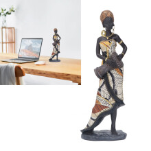 Handgefertigte afrikanische Trommelstatue Harz Musiker