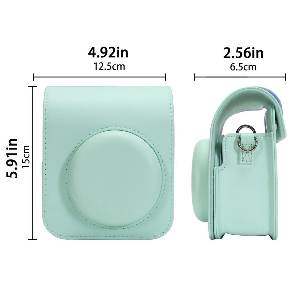 Exclusive Storage Compatible Product Fujifilm Instax Mini 12 11 Instant Camera Ins Mini 12 With Shoulder Strap Mint Green [aenllosi Case] / (case