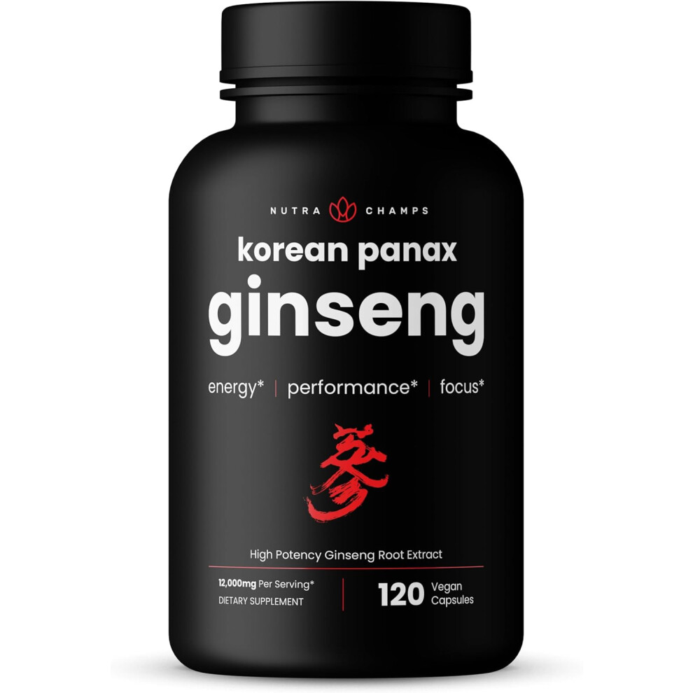 Nutrachamps Red Korean Panax Ginseng Capsules 12,000Mg 120 Capsules