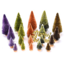 22 Stück künstliche Weihnachtsbäume – Set aus Sisal-Holz – Dekorationskit für künstliche Weihnachtsbäume