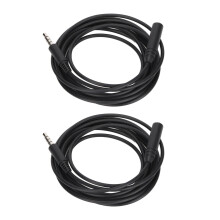 2 Stück Kopfhörer-Verlängerungskabel 3,5 mm AUX 2 m Schwarz
