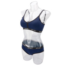 Royalblaues Sport-BH-Set, Einheitsgröße, mit abnehmbarer Einlage