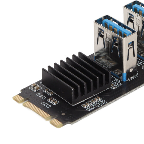 Tarjeta riser M.2 NVMe a PCIe 1X ASM1184E PCB negro 2