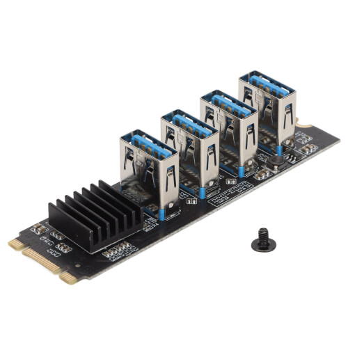 Tarjeta riser M.2 NVMe a PCIe 1X ASM1184E PCB negro 1