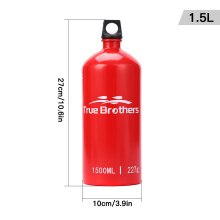 Botella de combustible de aluminio de 1,5 L plateada 10x10x27cm