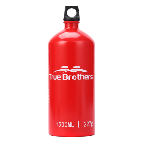 Botella de combustible de aluminio de 1,5 L plateada 10x10x27cm 1