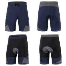 2 In 1 Padded Bike Shorts with Pockets Men Breathable Exercise Shorts for Training Biking Cycle
