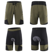 2 In 1 Padded Bike Shorts with Pockets Men Breathable Exercise Shorts for Training Biking Cycle