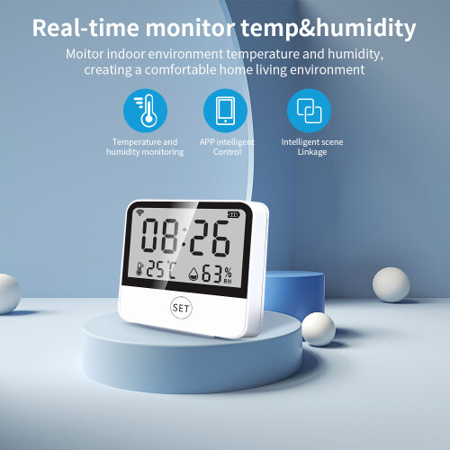 WiFi-Temperatur- und Luftfeuchtigkeitssensor mit großem Display, Alexa-kompatibel, 707025 mm 1