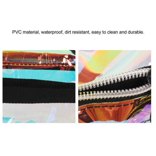 Riñonera transparente iridiscente de PVC impermeable 2